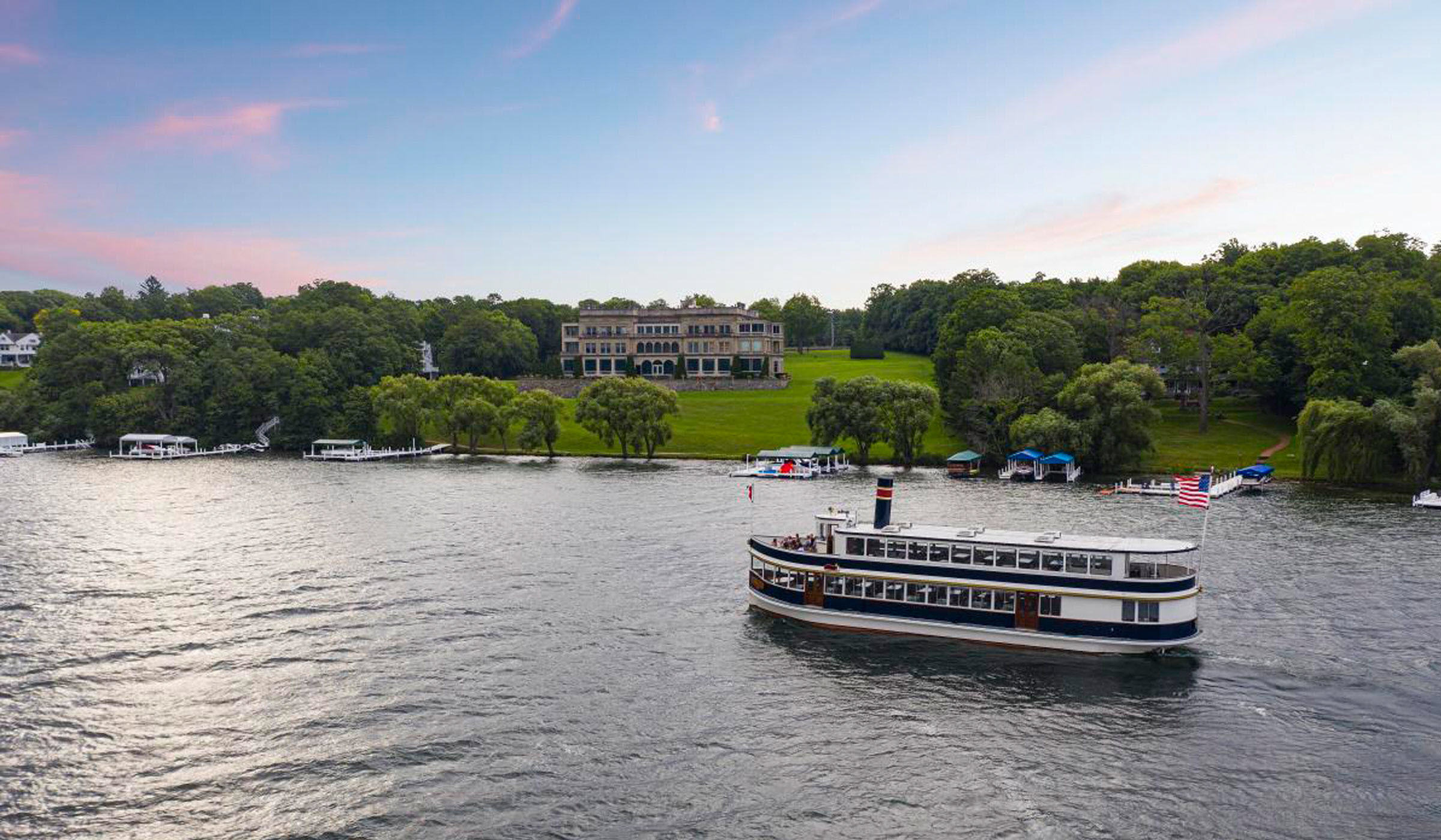 Vintage boat on Lake Geneva